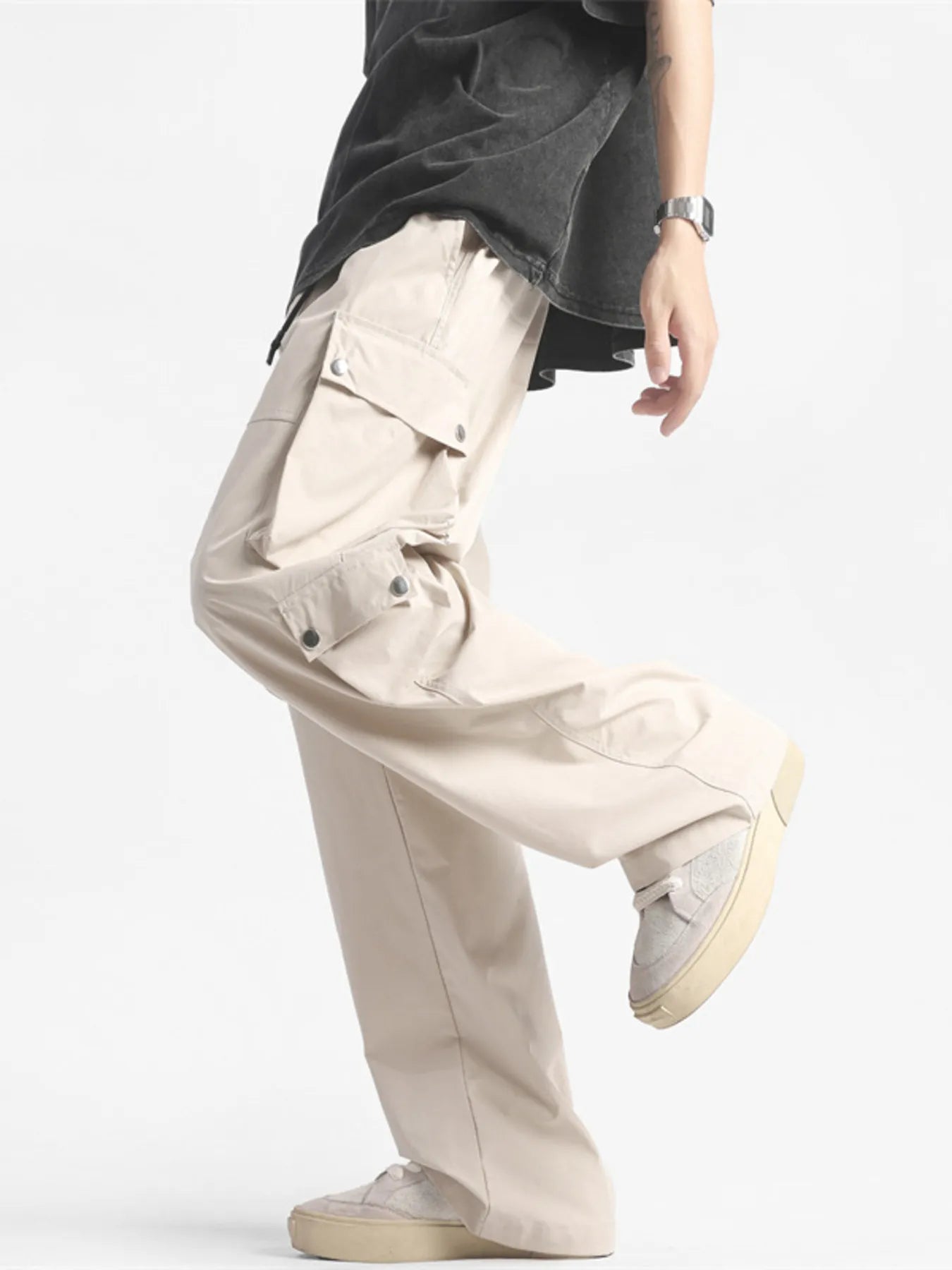 Herren Plus Size Weite Cargo-Hosen