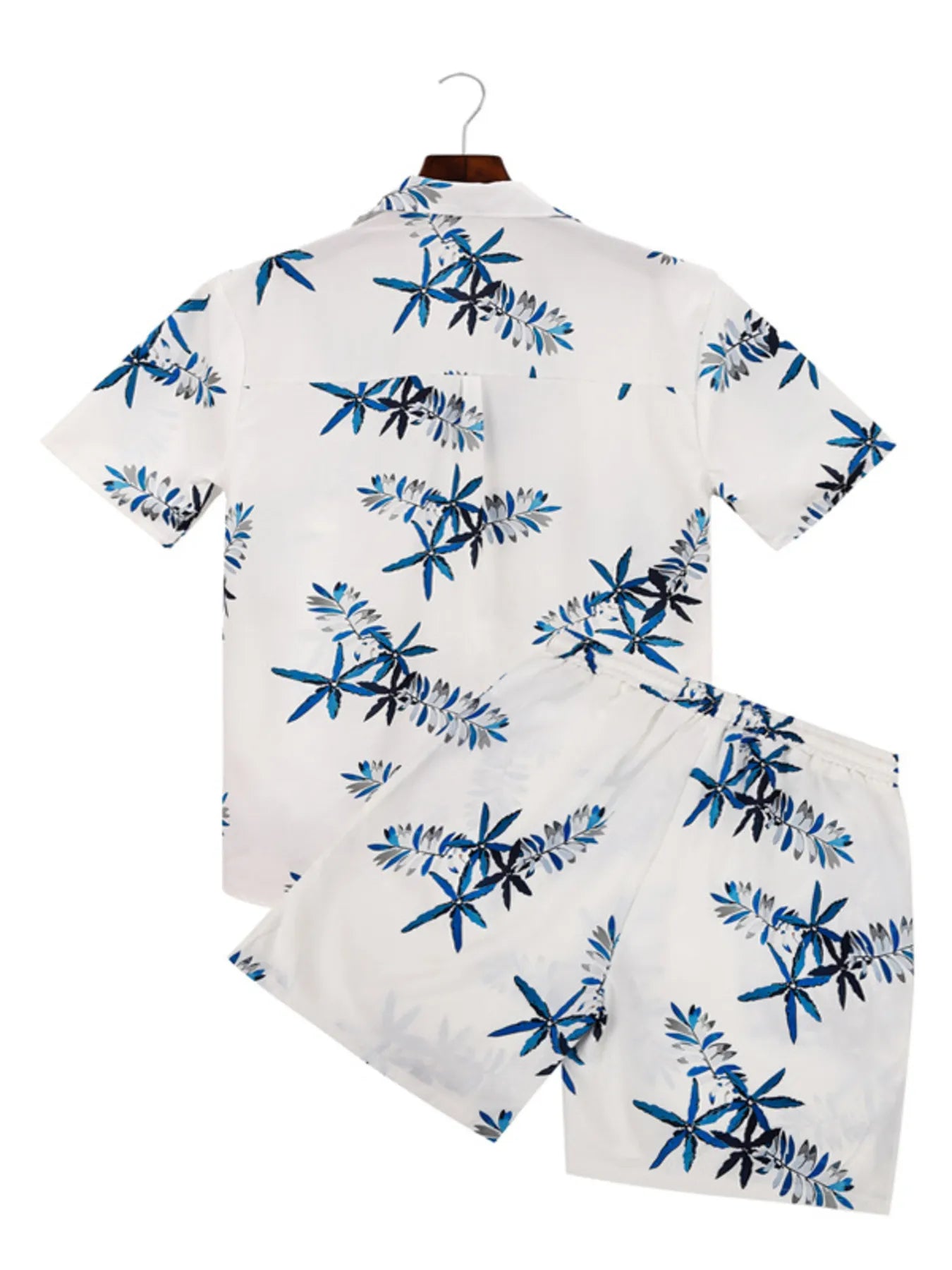 Herren Hemd mit Druck und Shorts Set in großen Größen