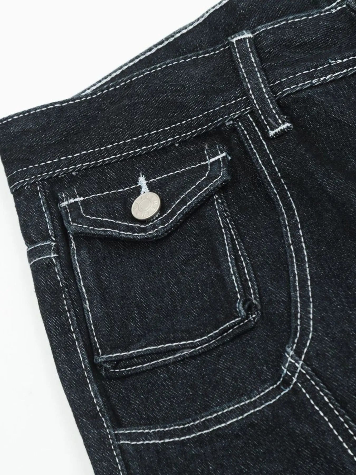 Herren Cargo Straight Jeans mit Kontrastnähten