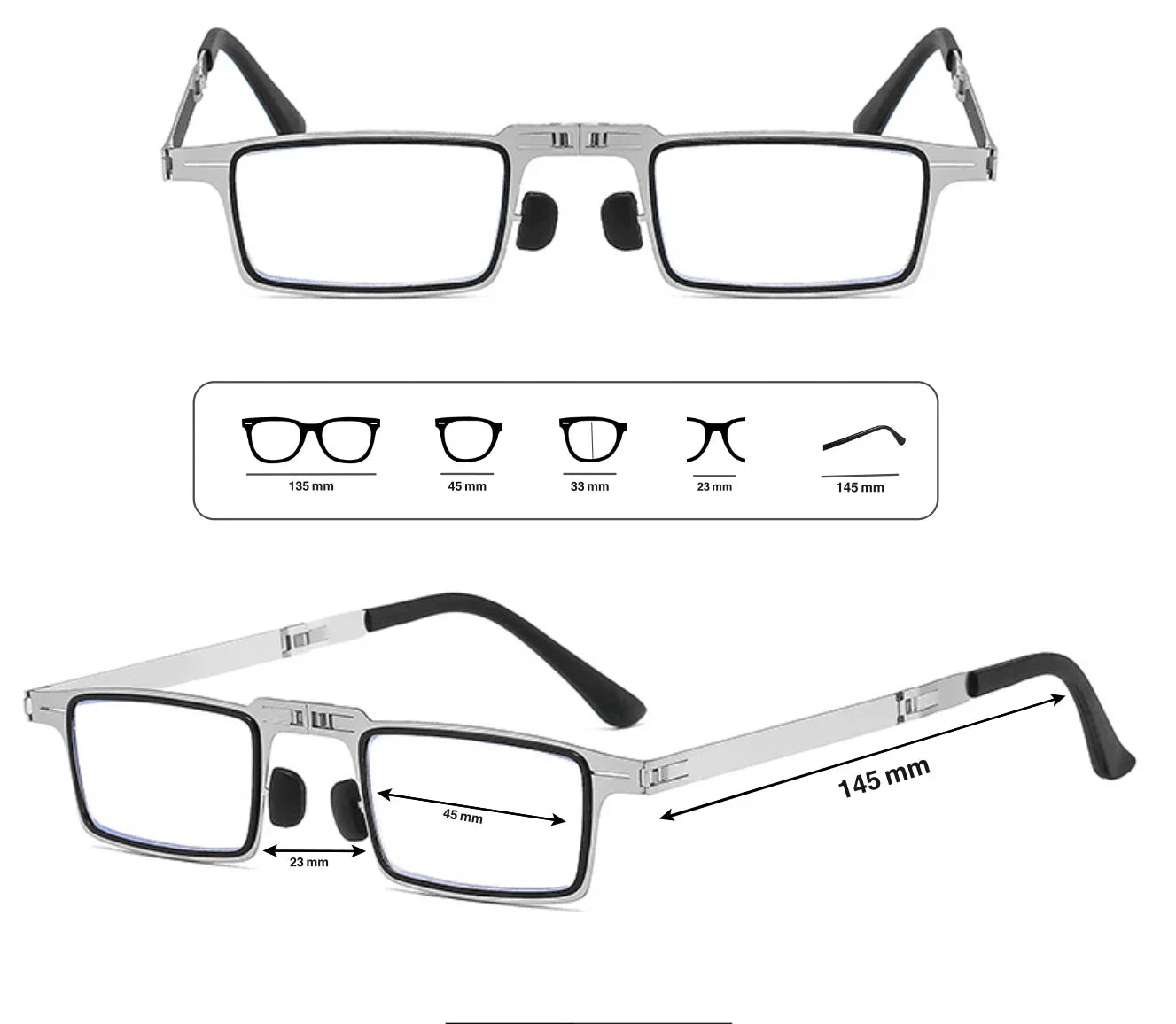 Foldable Reading Glasses for Men & Women with Blue Light Filter | OptiFold