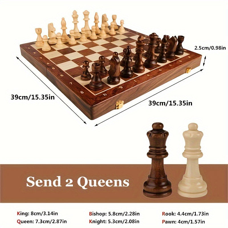 Wooden Chess Set | Chessboard with Chess Pieces | Foldable & Portable | RoyalBrett