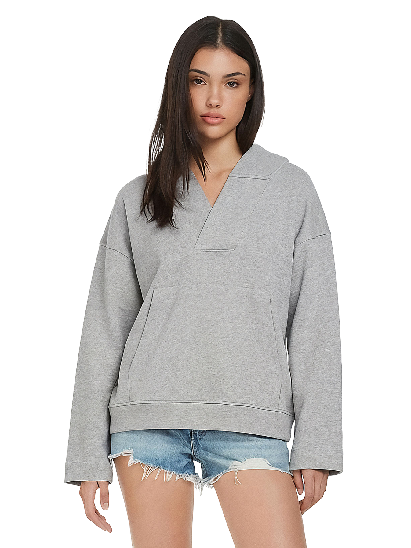 Organic V-neck Hoodie: Womens