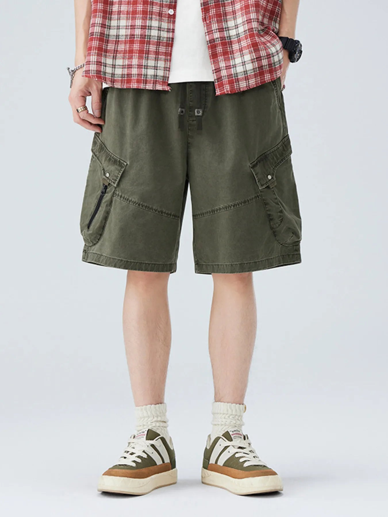 Herren Plus Size Cargo Shorts mit mehreren Taschen