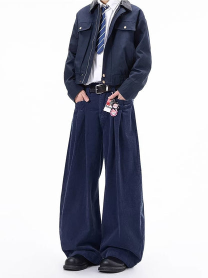 Herren Corduroy-Hose in voller Größe mit weitem Bein, Plus Size