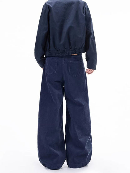 Herren Corduroy-Hose in voller Größe mit weitem Bein, Plus Size