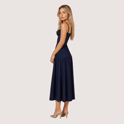 Square Neck Sleeveless Midi Dress