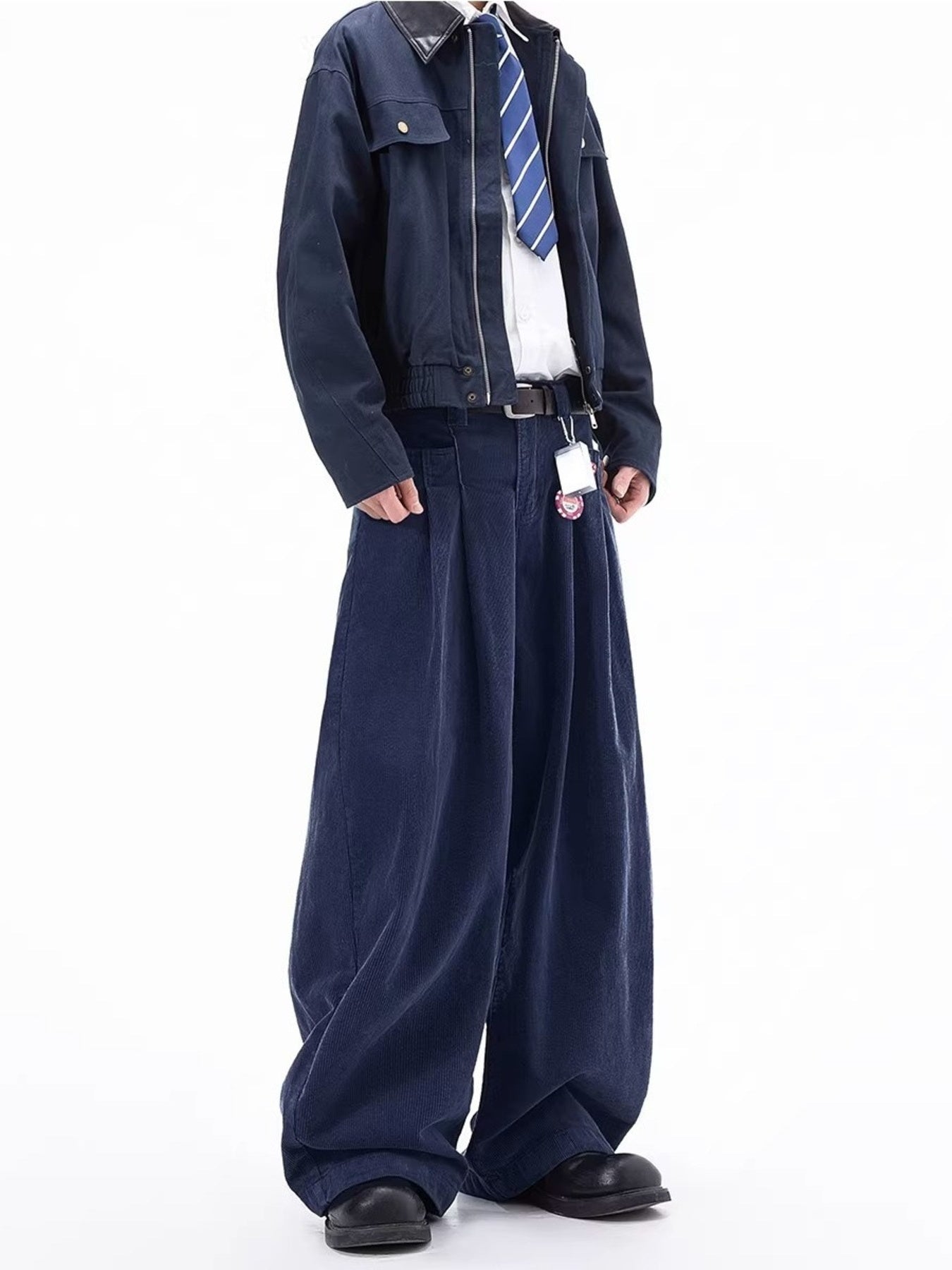 Herren Corduroy-Hose in voller Größe mit weitem Bein, Plus Size