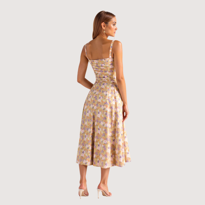 Square Neck Sleeveless Midi Dress