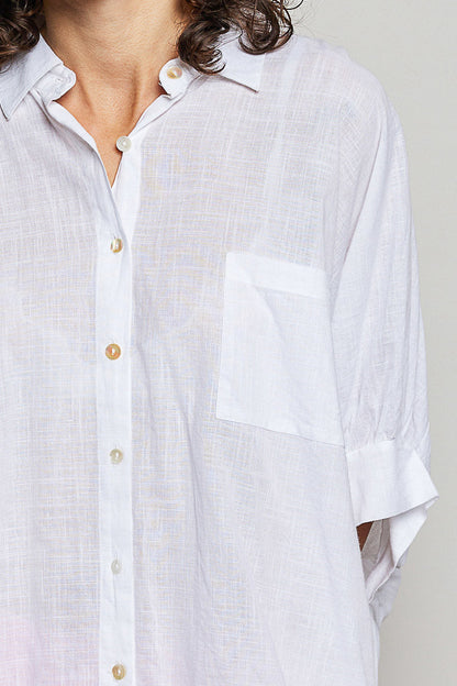 POL Button Down Halb Dolman Ärmel Damen Shirt
