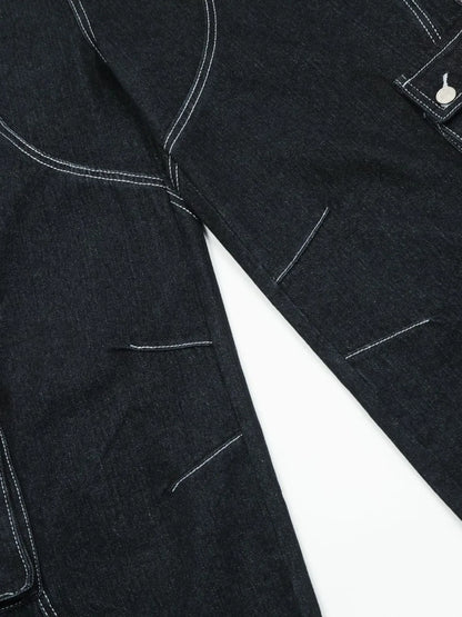Herren Cargo Straight Jeans mit Kontrastnähten