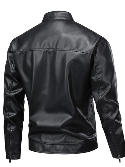 Herren Lederjacke mit Reißverschluss in Übergröße