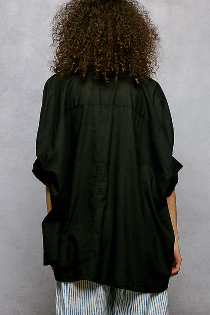 POL Button Down Hemd mit halben Dolmanärmeln für Damen