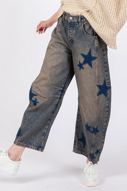 SAGE + FIG Star Weite Beinform Damenjeans mit Taschen Klein