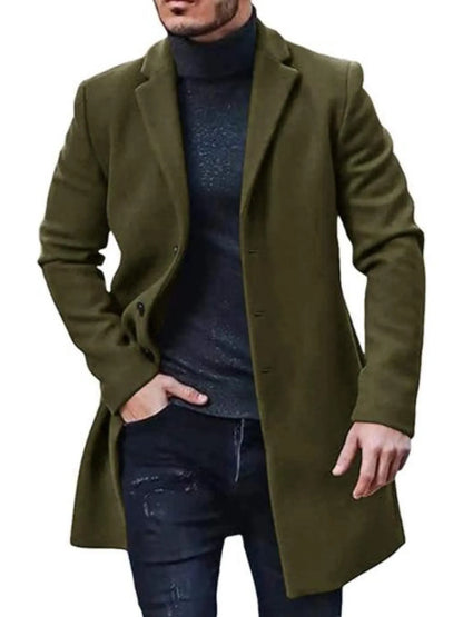Herren Plus Size Klassischer Langarm-Mantel