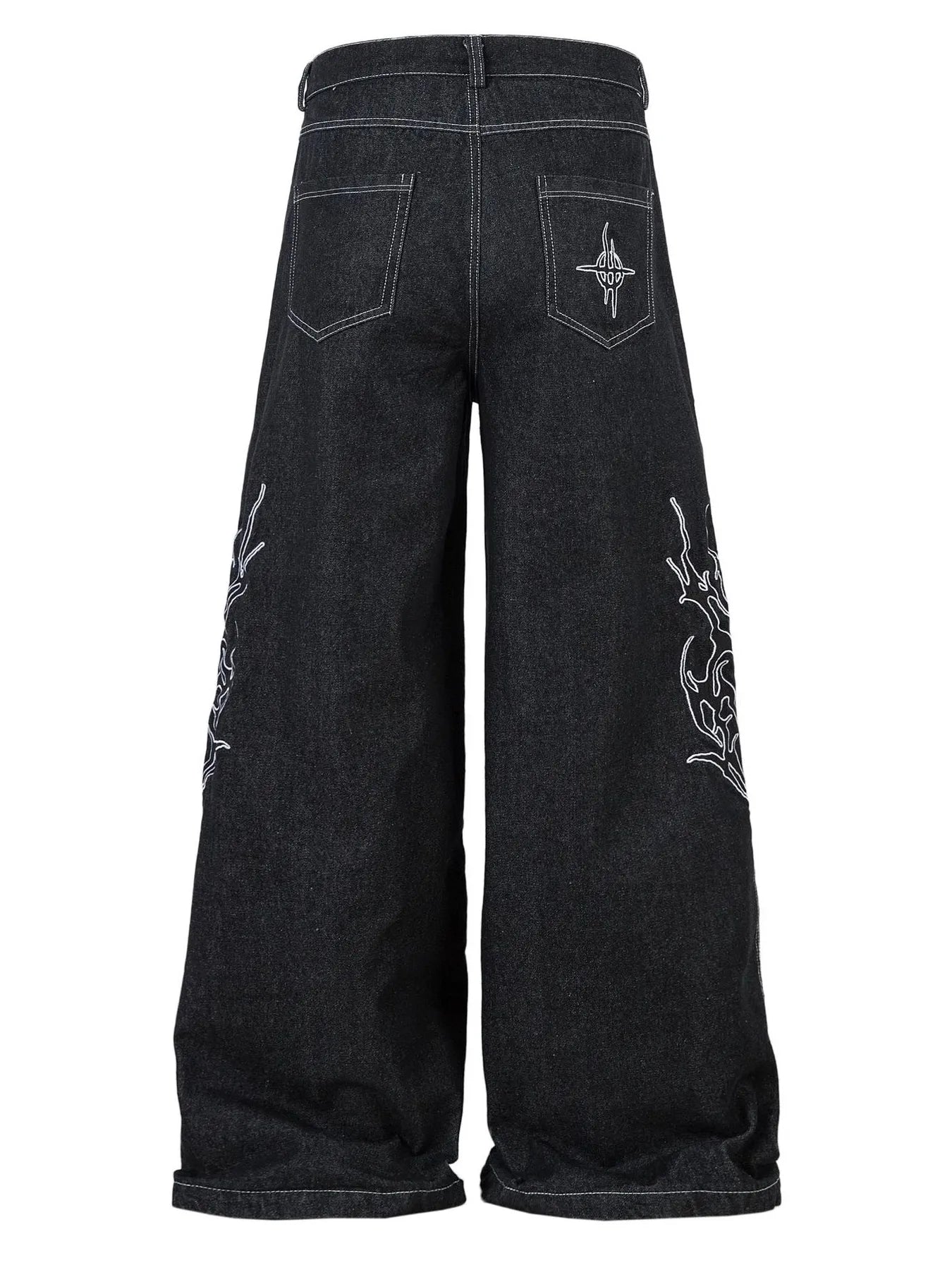 Herren Bestickte Weite Baggy-Jeans