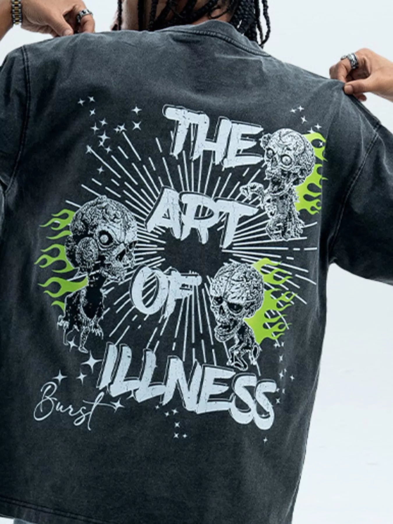 Herren T-Shirt mit Schädelgrafik und Rundhalsausschnitt