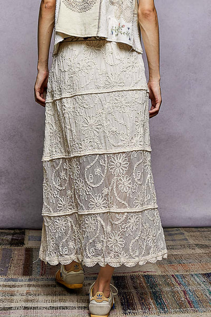 POL Floral Bestickter Stufenrock für Damen