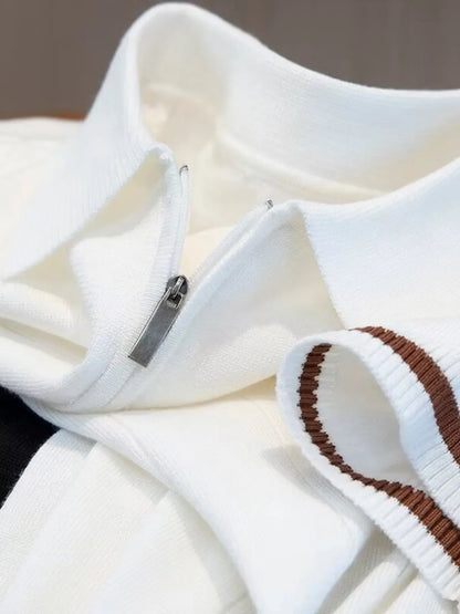 Herren Plus Size Kurzarm Polo mit Viertelreißverschluss