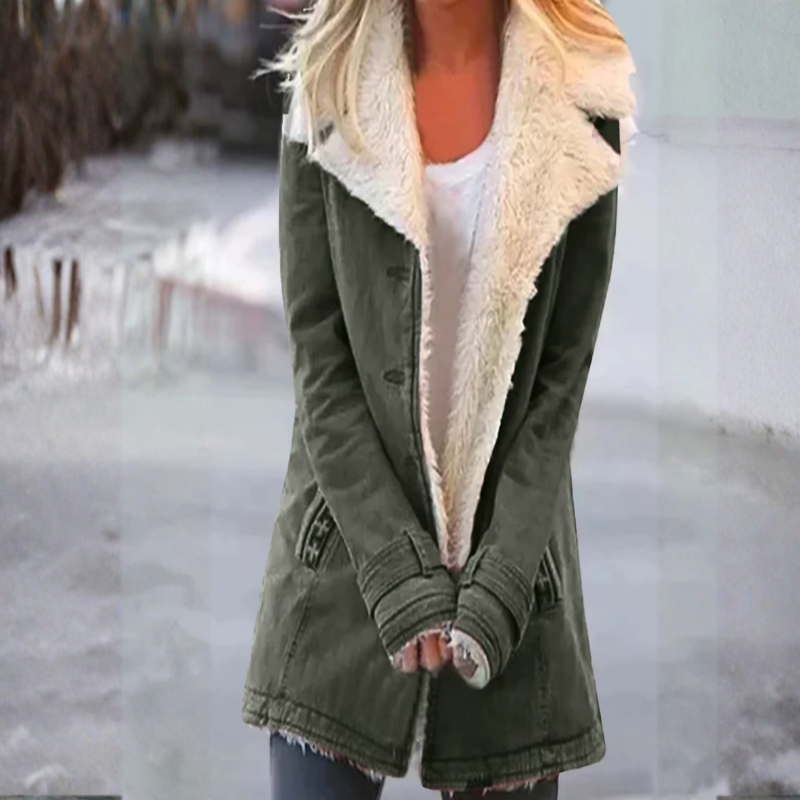 Long Sleeve Notched Collar Coat
