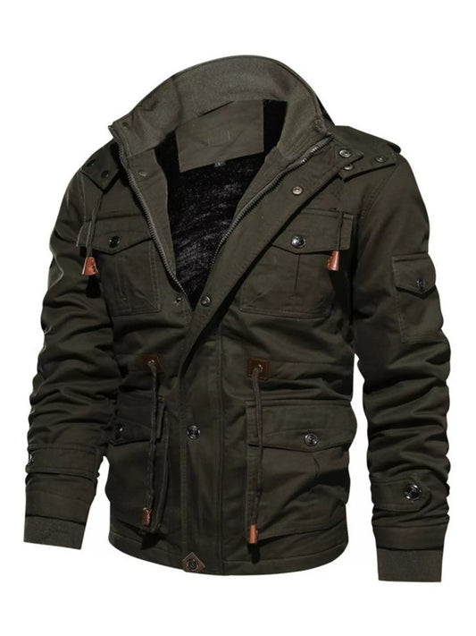 Herren Plus Size Zip-Up Warmer Wintermantel