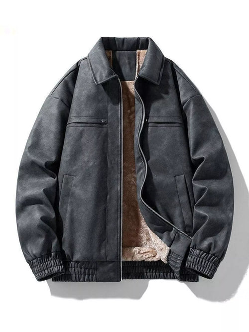 Herren Plus Size Fleecegefütterte Zip-Jacke