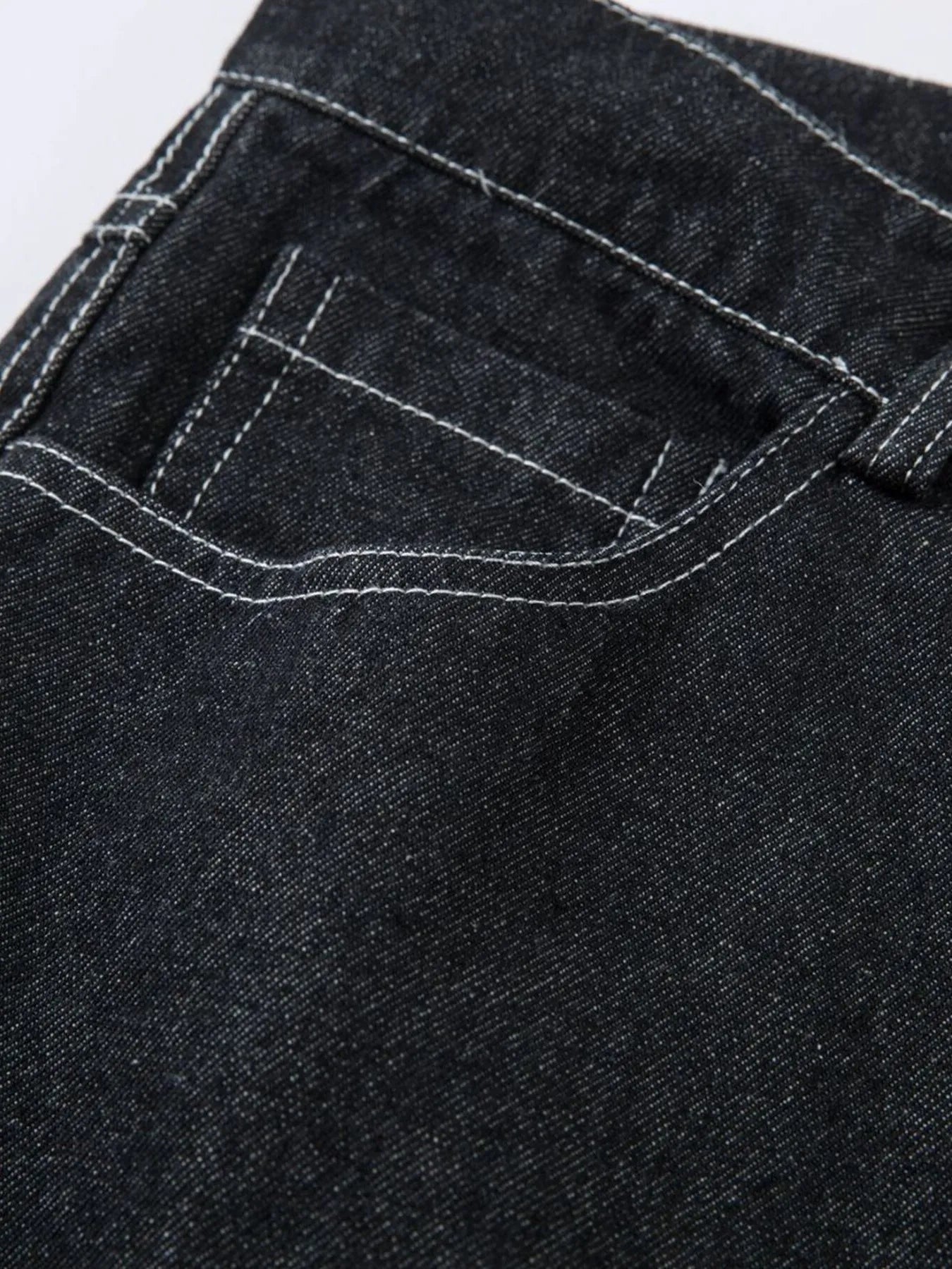 Herren Bestickte Weite Baggy-Jeans