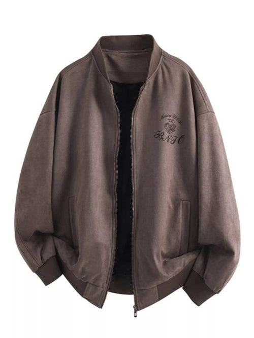 Herren Plus Size Zip-Up Langarmjacke
