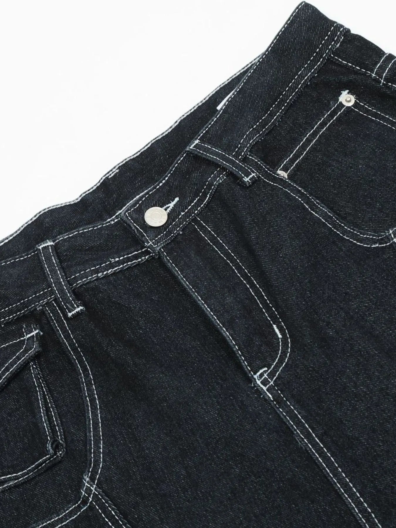 Herren Cargo Straight Jeans mit Kontrastnähten