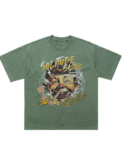 Herren Grafik Rundhals Relaxed Fit T-Shirt