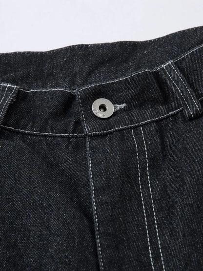 Herren Bestickte Weite Baggy-Jeans