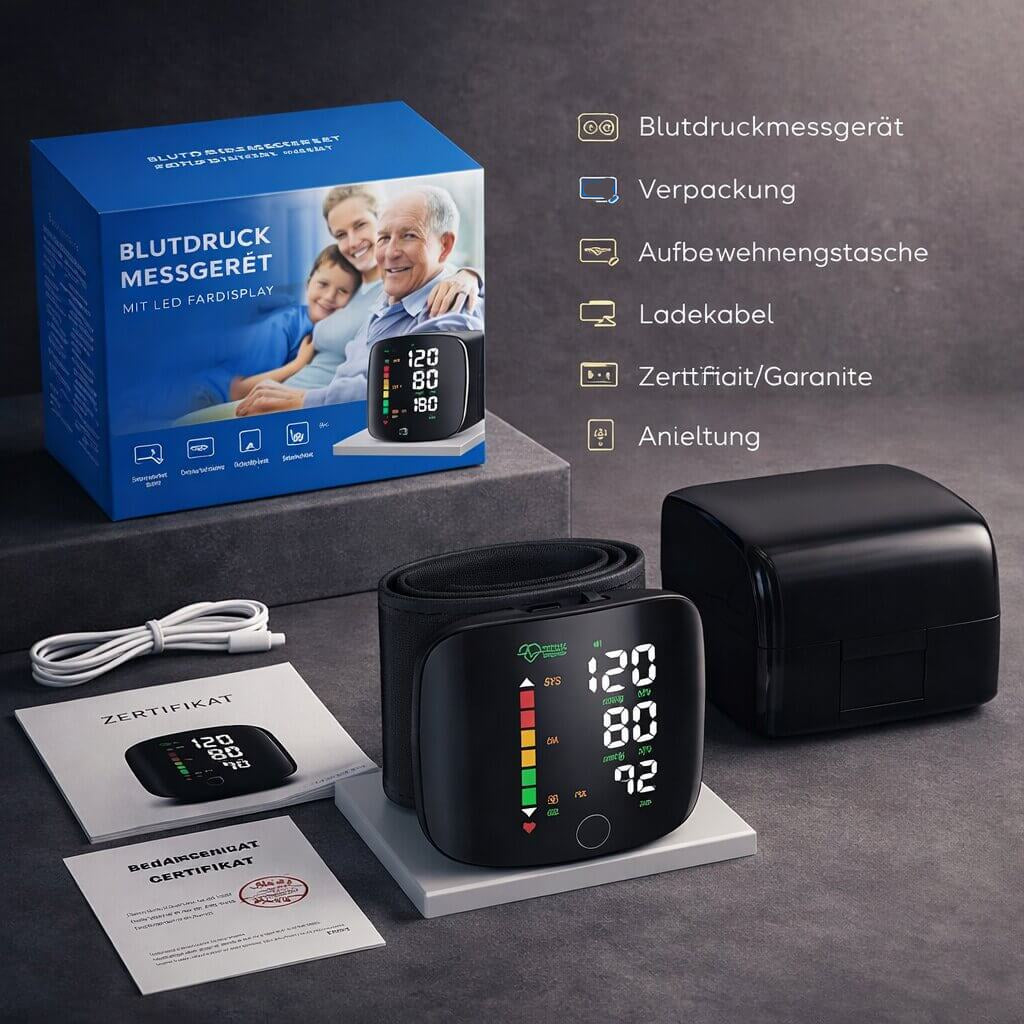 Wrist Blood Pressure Monitor | Digital Blood Pressure Meter | Rechargeable with Touch Function | Tensavio
