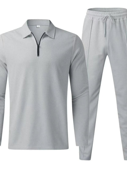 Herren Komplettgröße Langarmoberteil und Hose Set Übergröße