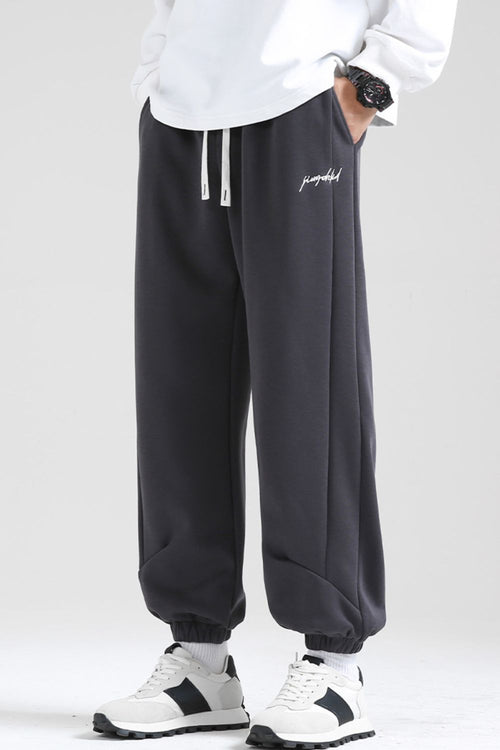 Herren Plus Size Lässige Lockere Passform Jogginghose mit Kordelzug