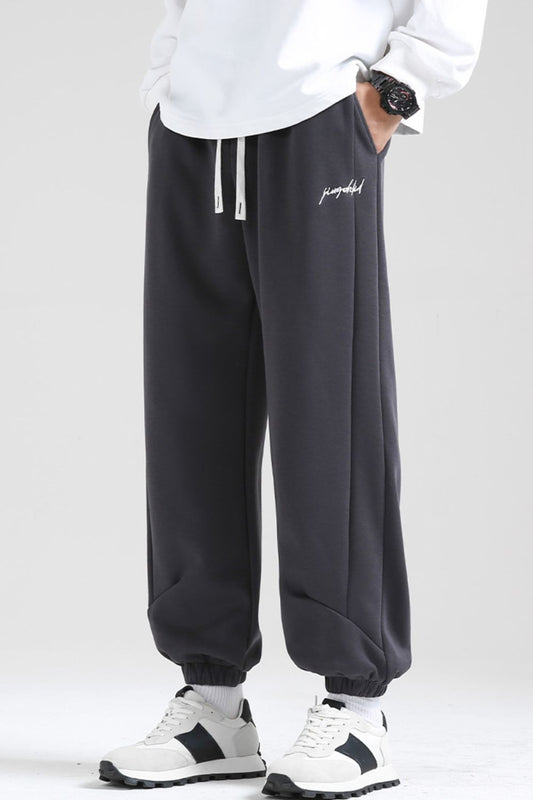 Herren Plus Size Lässige Lockere Passform Jogginghose mit Kordelzug