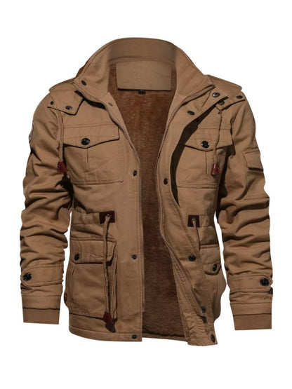 Herren Plus Size Zip-Up Warmer Wintermantel