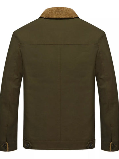 Herren Plus Size Knopf-Down Fleece-Jacke
