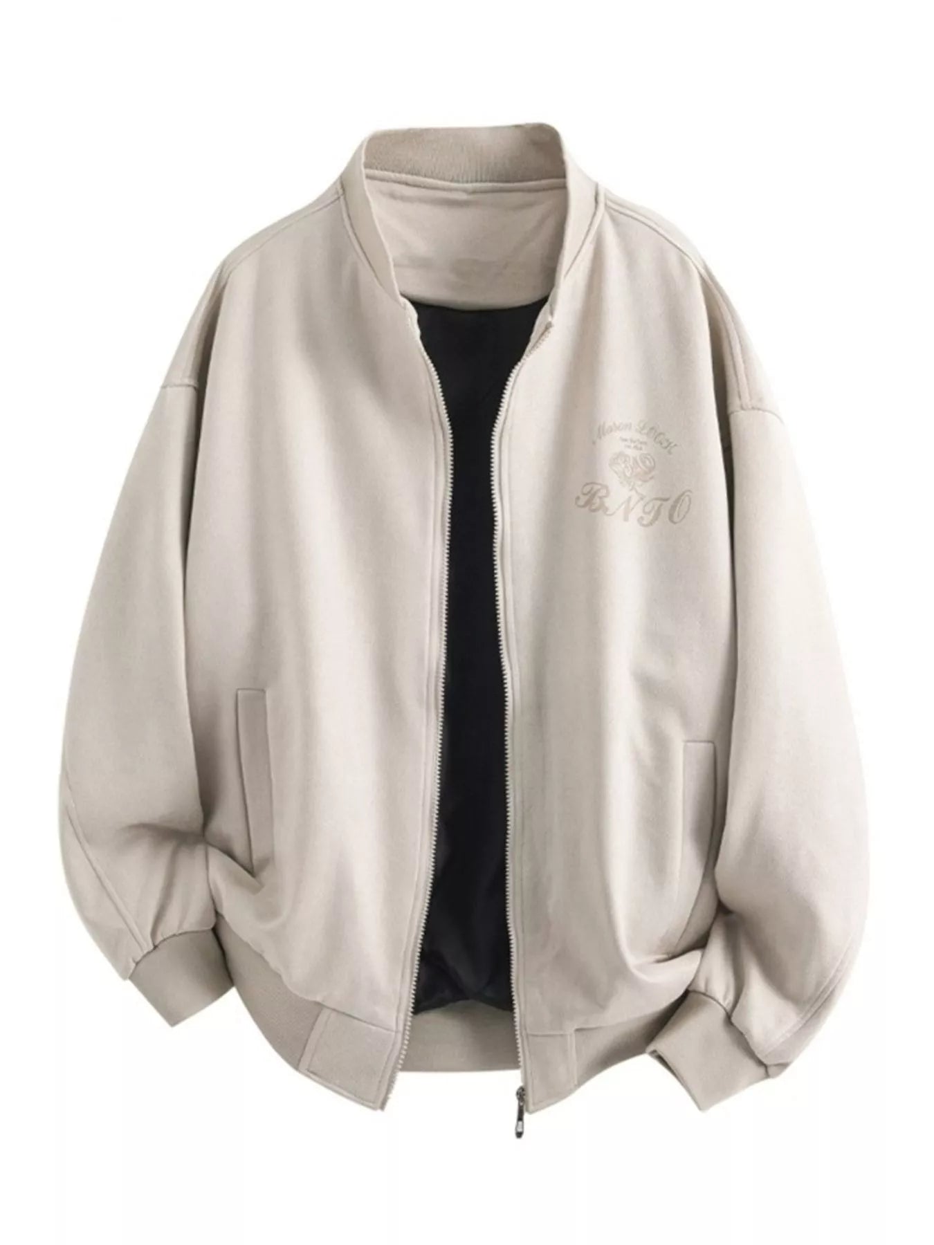 Herren Plus Size Zip-Up Langarmjacke