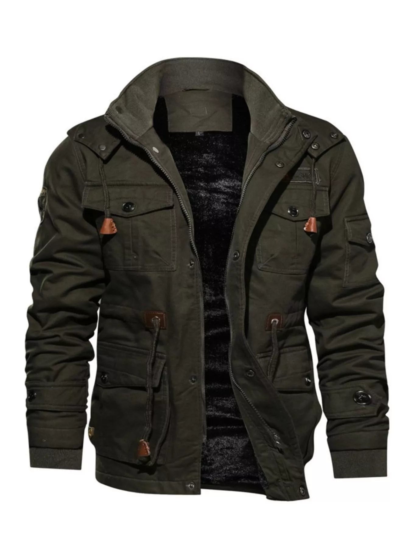 Herren Plus Size Zip-Up Warmer Wintermantel
