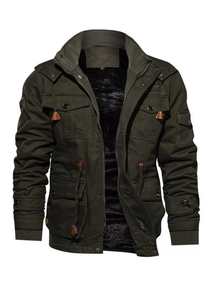 Herren Plus Size Zip-Up Warmer Wintermantel