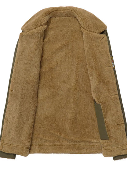 Herren Plus Size Knopf-Down Fleece-Jacke