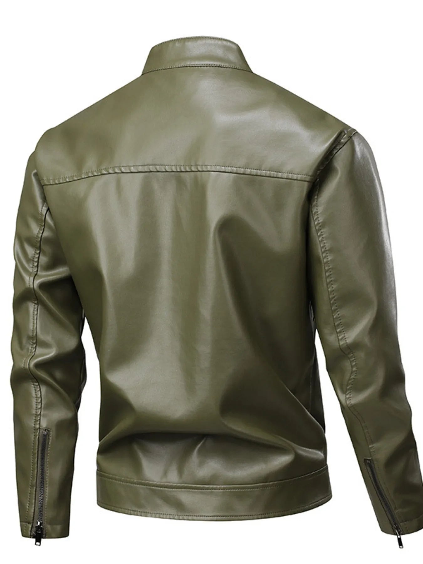 Herren Lederjacke mit Reißverschluss in Übergröße