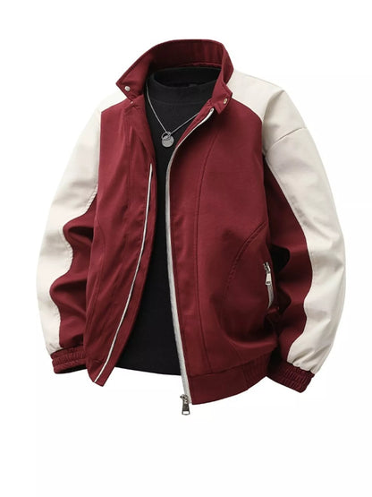 Herren Plus Size Farbblock Casual Bomberjacke