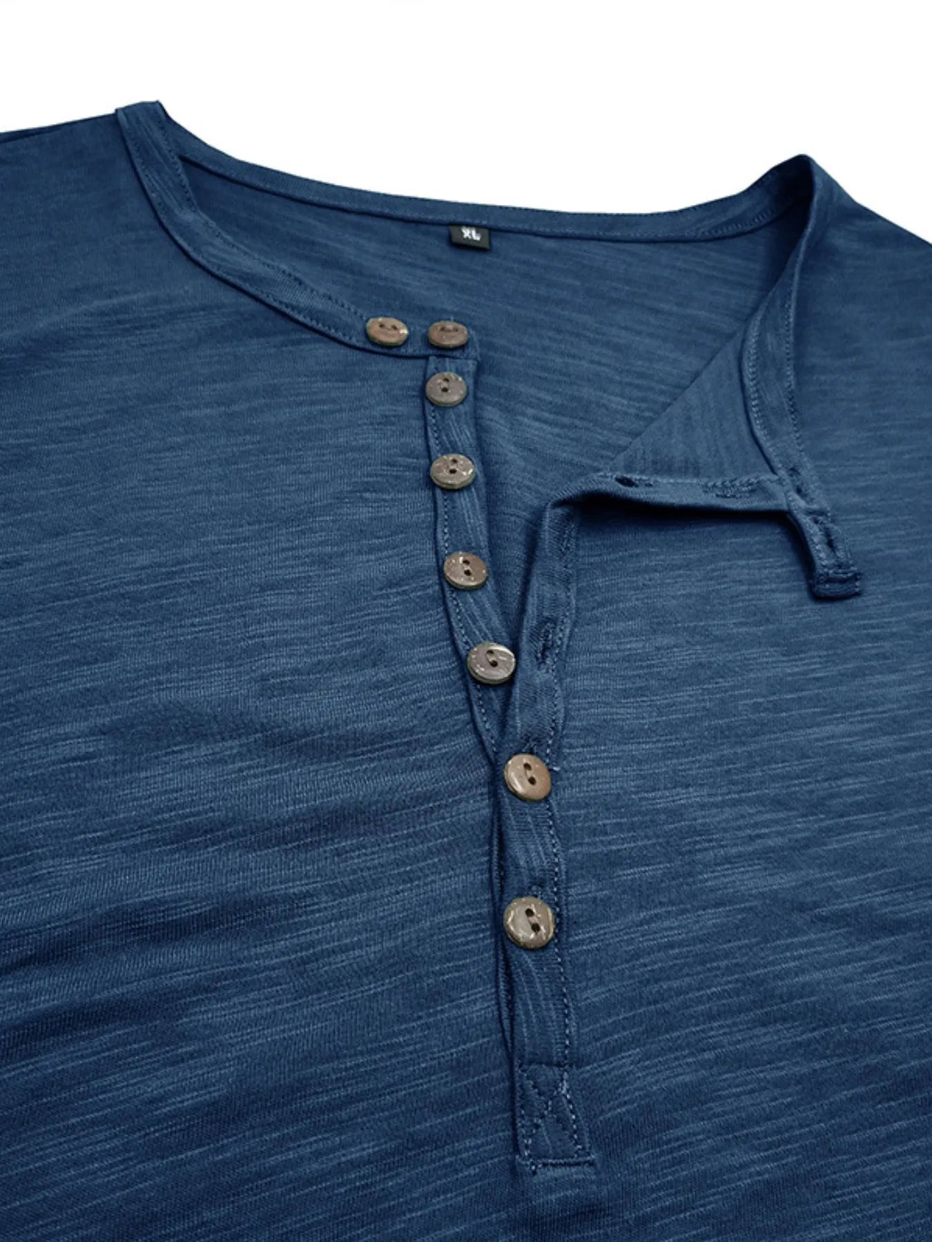 Herren Freizeit Henley Kurzarm Knopfoberteil