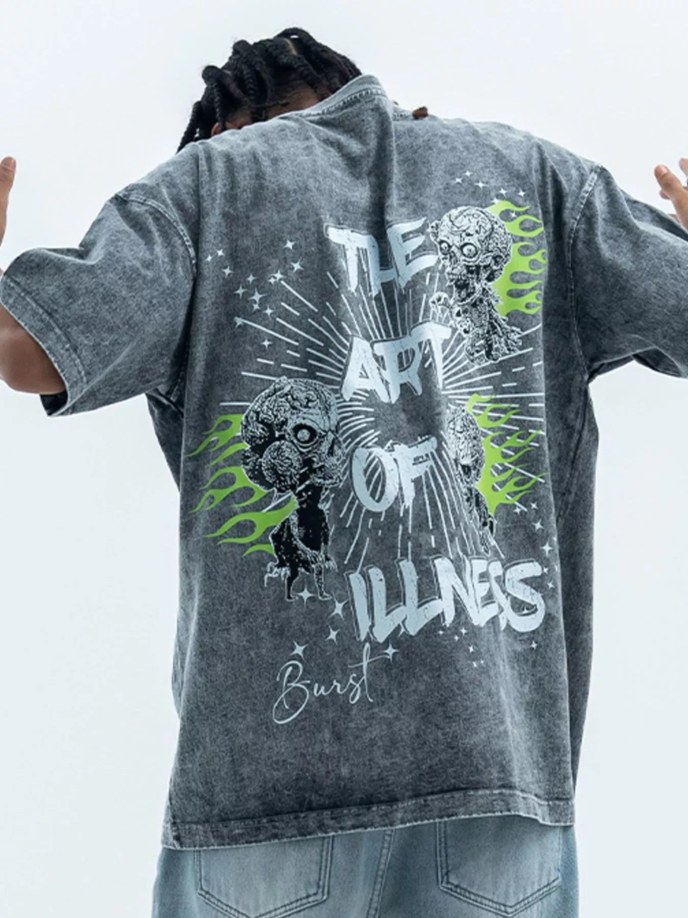 Herren T-Shirt mit Schädelgrafik und Rundhalsausschnitt