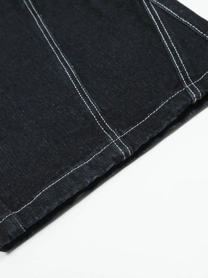 Herren Cargo Straight Jeans mit Kontrastnähten