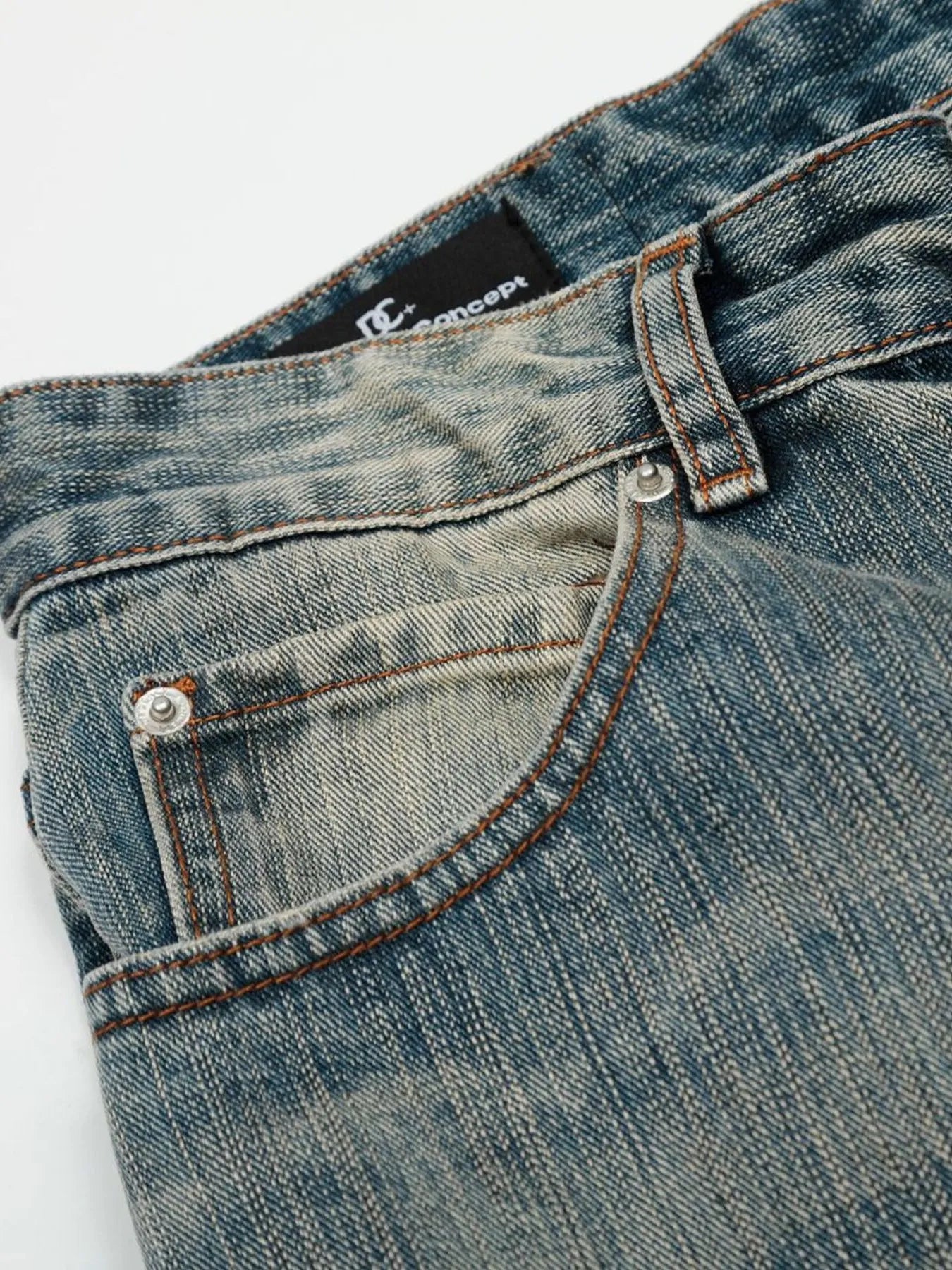 Herren Vintage Gewaschene Baggy Jeans