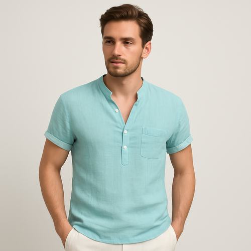 Marcus - Lightweight, Short Sleeve V-Neck Crew Neck Shirt