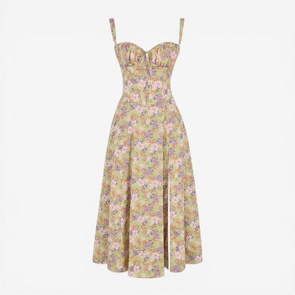 Square Neck Sleeveless Midi Dress