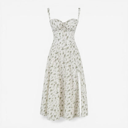 Square Neck Sleeveless Midi Dress