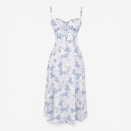 Square Neck Sleeveless Midi Dress
